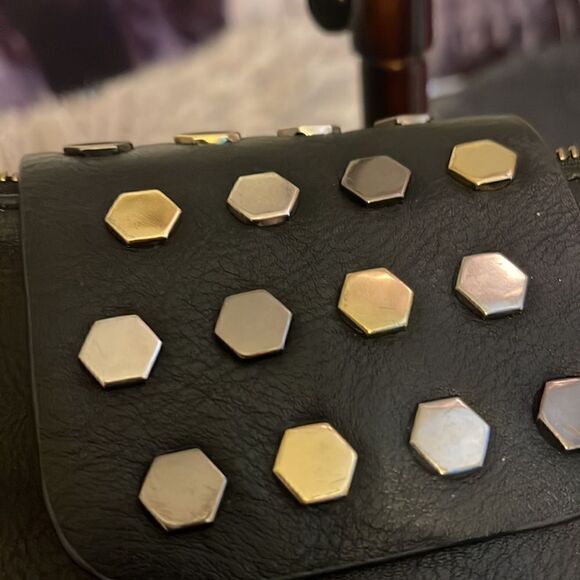 Olivia miller leather & stud wallet on chain/wristlet micro purse bag pocketbook - Picture 5 of 5